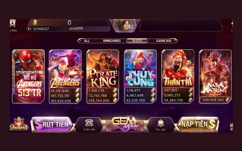 Giao diện chính thức của slot game khi bạn truy cập đúng link 